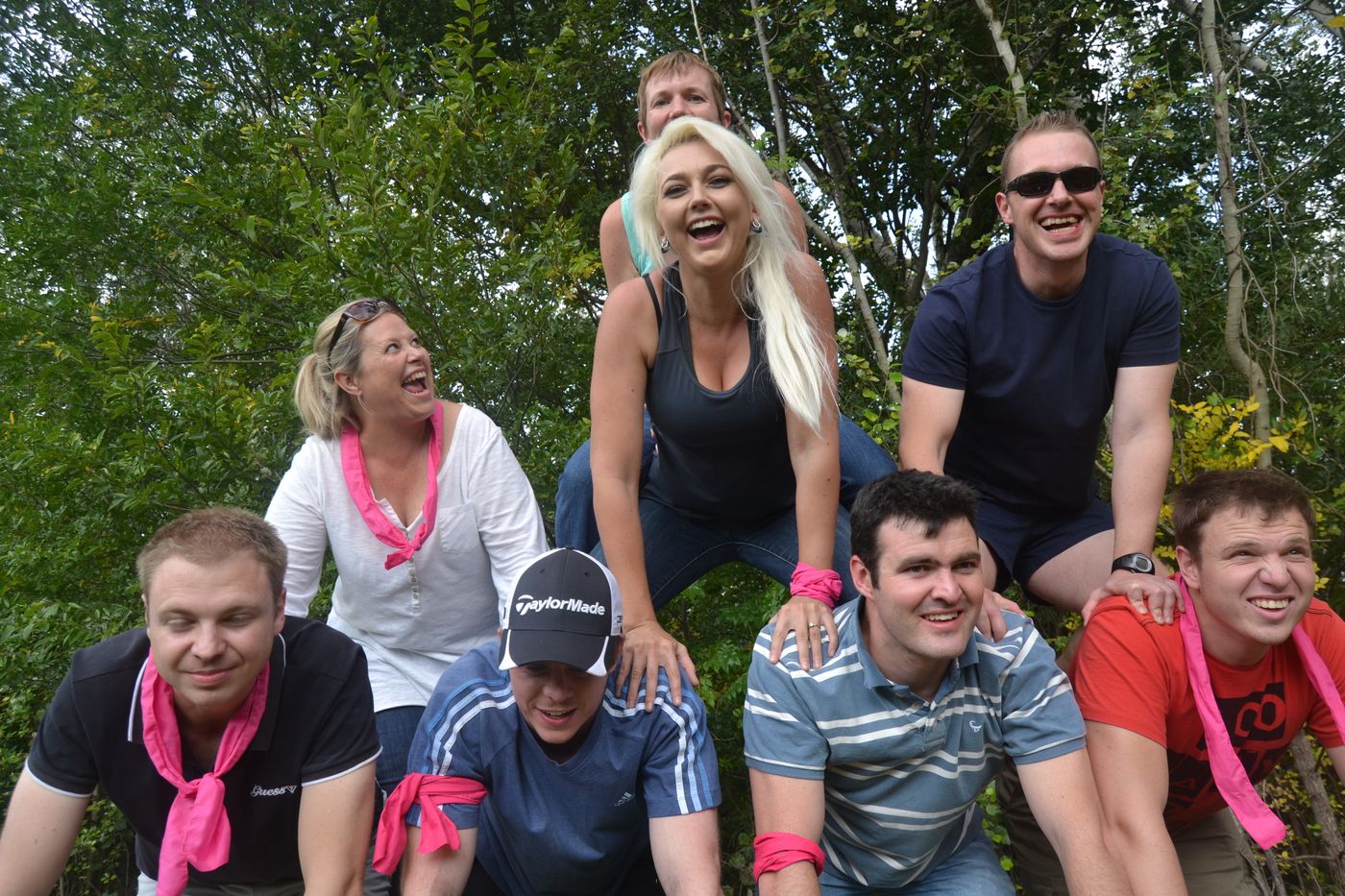 Smiling team at a South African team building day