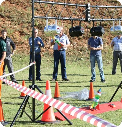 team building and rocket launch
