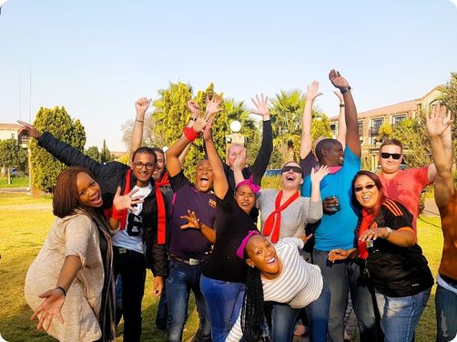 team building group photo