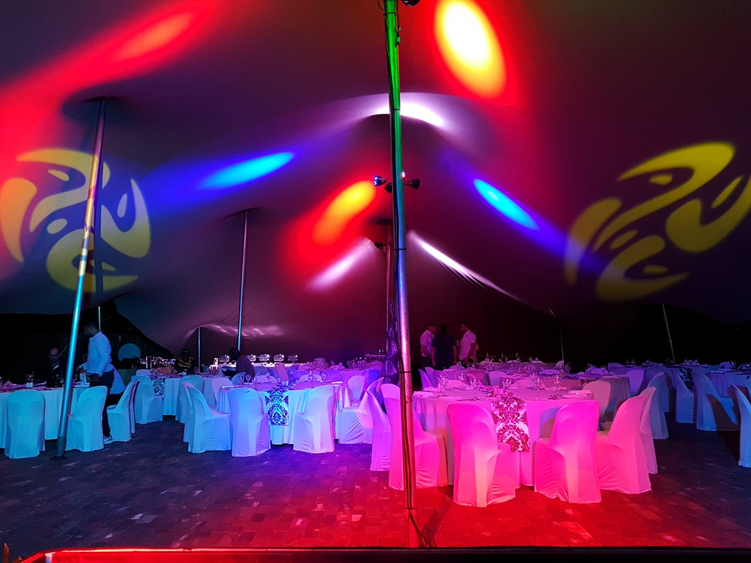 dj setup with lighting